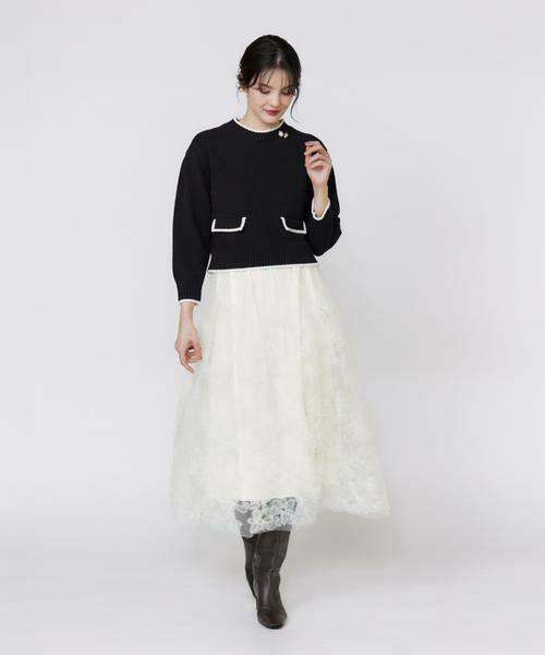 Maglie le cassetto / マーリエ ル カセット ロング・マキシ丈スカート | 手描き花刺繍チュールスカート | 詳細7