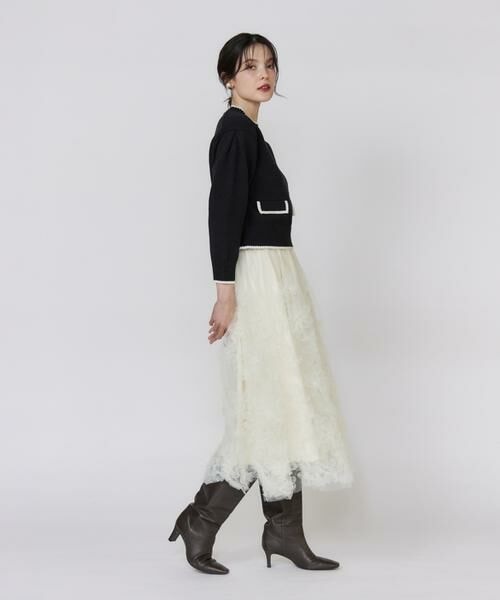 Maglie le cassetto / マーリエ ル カセット ロング・マキシ丈スカート | 手描き花刺繍チュールスカート | 詳細9