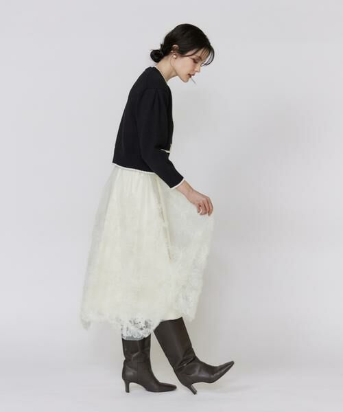 Maglie le cassetto / マーリエ ル カセット ロング・マキシ丈スカート | 手描き花刺繍チュールスカート | 詳細22