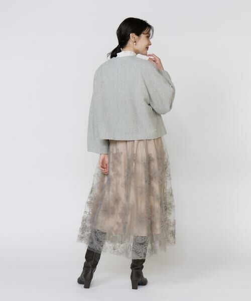 Maglie le cassetto / マーリエ ル カセット ロング・マキシ丈スカート | 《大きいサイズ》手描き花刺繍チュールスカート | 詳細6