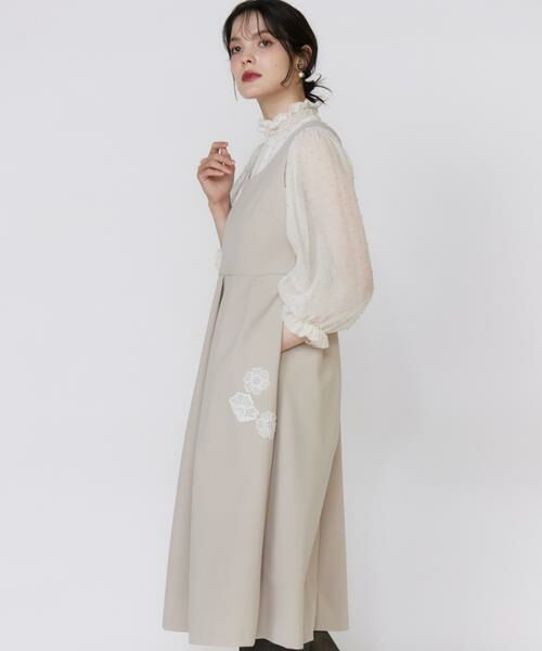 Maglie le cassetto / マーリエ ル カセット ミニ丈・ひざ丈ワンピース | 《フランドル45周年限定コレクション》フラワーモチーフワンピース《M Maglie le cassetto》 | 詳細13