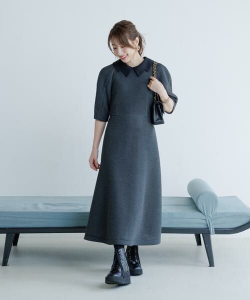 Maglie le cassetto / マーリエ ル カセット ミニ丈・ひざ丈ワンピース | 《M Maglie le cassetto×冨張愛》エレモード“美映え”グレーダンボールワンピース | 詳細3
