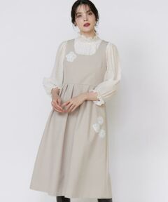 Maglie le cassetto / マーリエ ル カセット ミニ丈・ひざ丈ワンピース | 《大きいサイズ》《フランドル45周年限定コレクション》フラワーモチーフワンピース《M Maglie le cassetto》