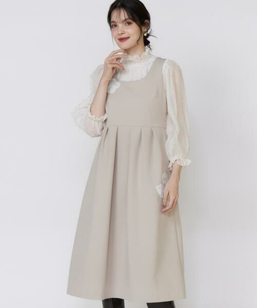 Maglie le cassetto / マーリエ ル カセット ミニ丈・ひざ丈ワンピース | 《大きいサイズ》《フランドル45周年限定コレクション》フラワーモチーフワンピース《M Maglie le cassetto》 | 詳細12