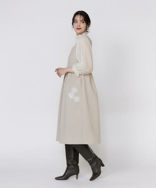 Maglie le cassetto / マーリエ ル カセット ミニ丈・ひざ丈ワンピース | 《大きいサイズ》《フランドル45周年限定コレクション》フラワーモチーフワンピース《M Maglie le cassetto》 | 詳細3