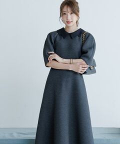 Maglie le cassetto / マーリエ ル カセット ミニ丈・ひざ丈ワンピース | 《大きいサイズ》《M Maglie le cassetto×冨張愛》エレモード“美映え”グレーダンボールワンピース