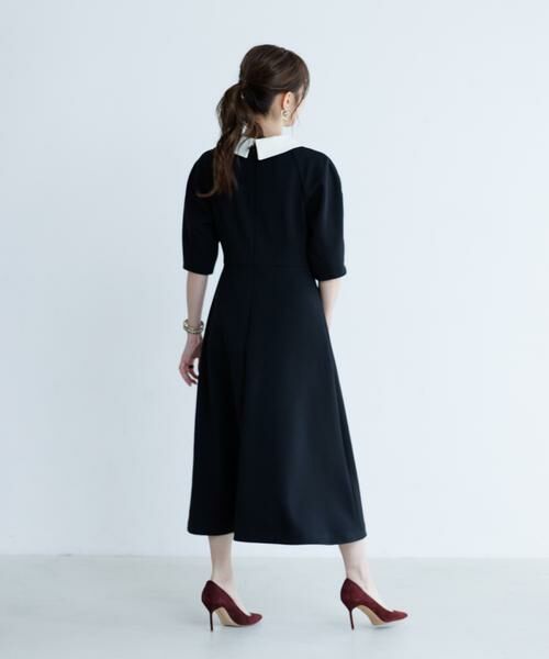 Maglie le cassetto / マーリエ ル カセット ミニ丈・ひざ丈ワンピース | 《大きいサイズ》《M Maglie le cassetto×冨張愛》エレモード“美映え”ブラックダンボールワンピース | 詳細11