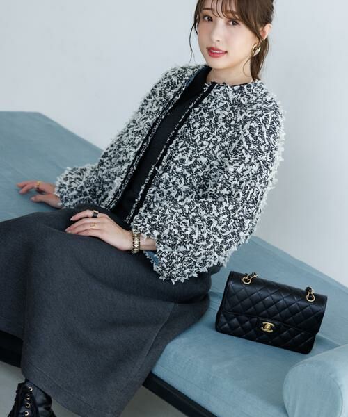 Maglie le cassetto / マーリエ ル カセット ブルゾン | 《大きいサイズ》《M Maglie le cassetto×冨張愛》ツイードで魅せるこなれブルゾン | 詳細7
