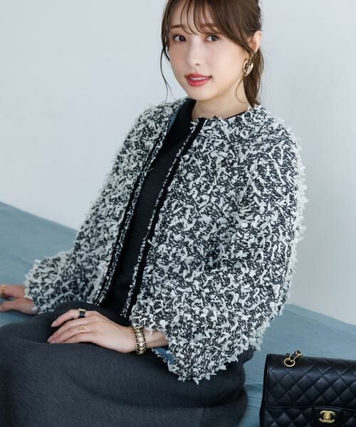 Maglie le cassetto / マーリエ ル カセット ブルゾン | 《大きいサイズ》《M Maglie le cassetto×冨張愛》ツイードで魅せるこなれブルゾン | 詳細8