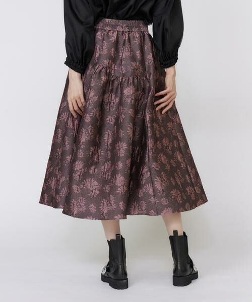 Maglie le cassetto / マーリエ ル カセット ミニ・ひざ丈スカート | 《大きいサイズ》フラワージャガードスカート | 詳細10