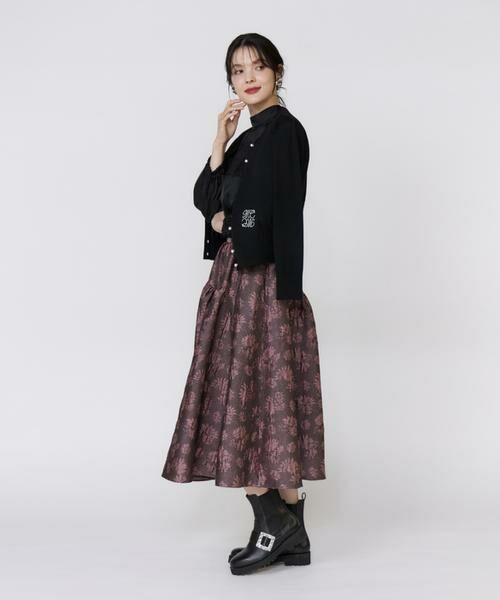 Maglie le cassetto / マーリエ ル カセット ミニ・ひざ丈スカート | 《大きいサイズ》フラワージャガードスカート | 詳細7