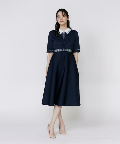 Maglie le cassetto / マーリエ ル カセット ミニ丈・ひざ丈ワンピース | 《M Maglie le cassetto》レース衿ニットワンピース | 詳細2