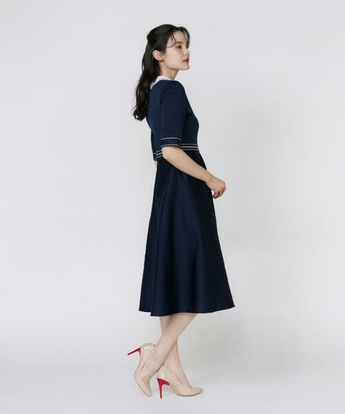 Maglie le cassetto / マーリエ ル カセット ミニ丈・ひざ丈ワンピース | 《大きいサイズ》レース衿ニットワンピース《M Maglie le cassetto》 | 詳細3