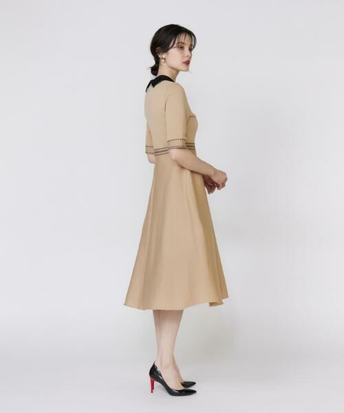 Maglie le cassetto / マーリエ ル カセット ミニ丈・ひざ丈ワンピース | 《大きいサイズ》レース衿ニットワンピース《M Maglie le cassetto》 | 詳細8