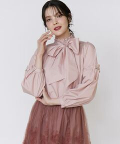 Maglie le cassetto / マーリエ ル カセット シャツ・ブラウス | 《大きいサイズ》袖ビジューボウタイブラウス