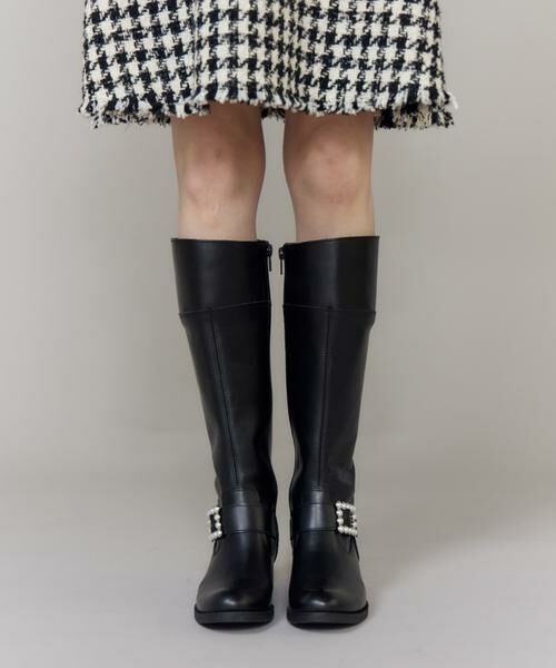 Maglie le cassetto / マーリエ ル カセット ブーツ（ロング丈） | パールビジューロングブーツ | 詳細3