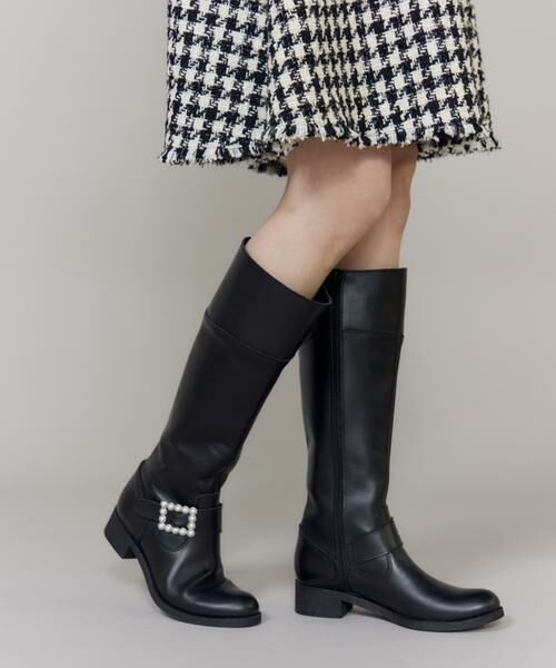 Maglie le cassetto / マーリエ ル カセット ブーツ（ロング丈） | パールビジューロングブーツ | 詳細4