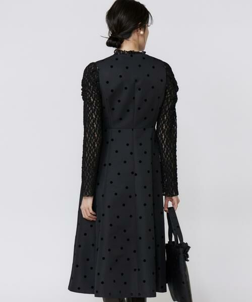 Maglie le cassetto / マーリエ ル カセット ミニ丈・ひざ丈ワンピース | 《プラスサイズ》《WEB限定》ドットフロッキーワンピース《M Maglie le cassetto》 | 詳細10