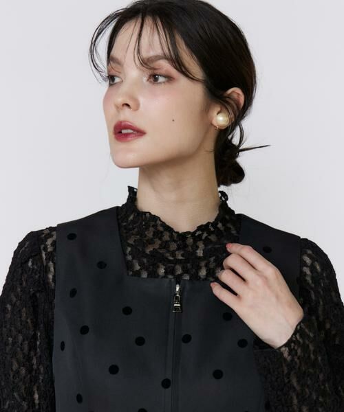 Maglie le cassetto / マーリエ ル カセット ミニ丈・ひざ丈ワンピース | 《プラスサイズ》《WEB限定》ドットフロッキーワンピース《M Maglie le cassetto》 | 詳細12