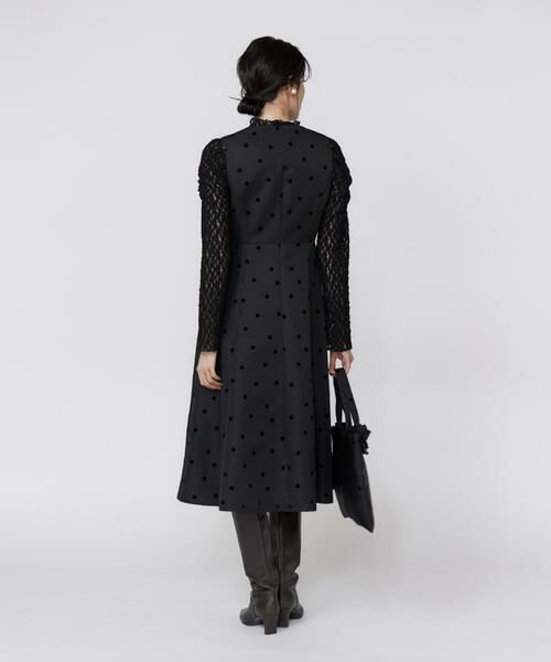 Maglie le cassetto / マーリエ ル カセット ミニ丈・ひざ丈ワンピース | 《プラスサイズ》《WEB限定》ドットフロッキーワンピース《M Maglie le cassetto》 | 詳細7