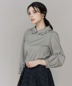 Maglie le cassetto / マーリエ ル カセット シャツ・ブラウス | シルキーストレッチ衿フリルブラウス