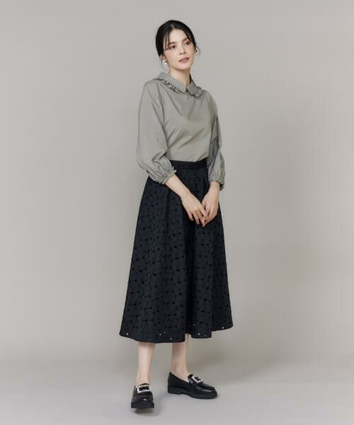 Maglie le cassetto / マーリエ ル カセット シャツ・ブラウス | シルキーストレッチ衿フリルブラウス | 詳細3