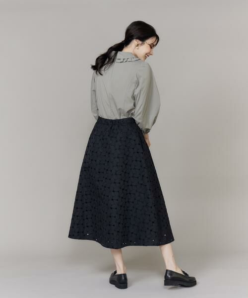 Maglie le cassetto / マーリエ ル カセット シャツ・ブラウス | シルキーストレッチ衿フリルブラウス | 詳細4