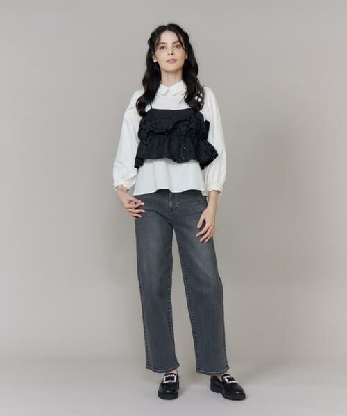 Maglie le cassetto / マーリエ ル カセット シャツ・ブラウス | シルキーストレッチ衿フリルブラウス | 詳細5