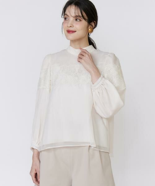 Maglie le cassetto / マーリエ ル カセット シャツ・ブラウス | 《大きいサイズ》シアーレースブラウス《M Maglie le cassetto》 | 詳細11