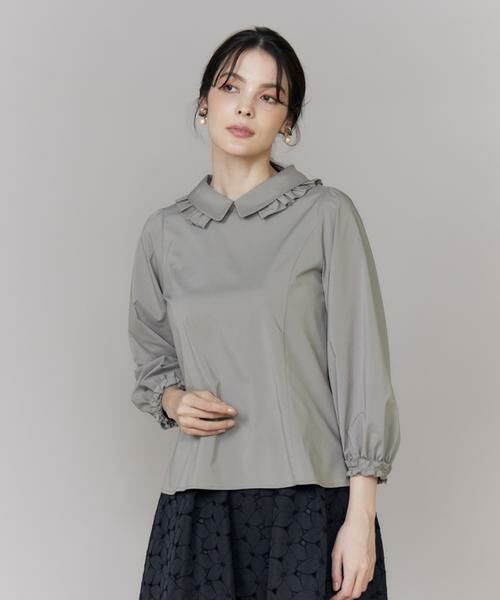 Maglie le cassetto / マーリエ ル カセット シャツ・ブラウス | 《大きいサイズ》シルキーストレッチ衿フリルブラウス | 詳細9