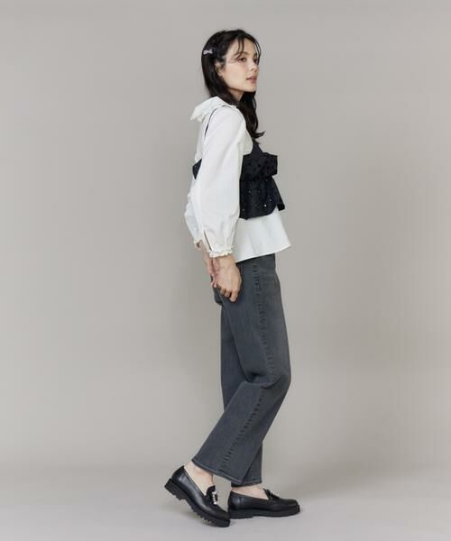 Maglie le cassetto / マーリエ ル カセット シャツ・ブラウス | 《プラスサイズ》シルキーストレッチ衿フリルブラウス | 詳細8