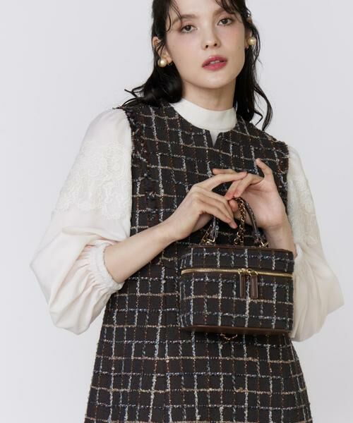 Maglie le cassetto / マーリエ ル カセット ハンドバッグ | 《M Maglie le cassetto》LINTONツイードバニティバッグ | 詳細1