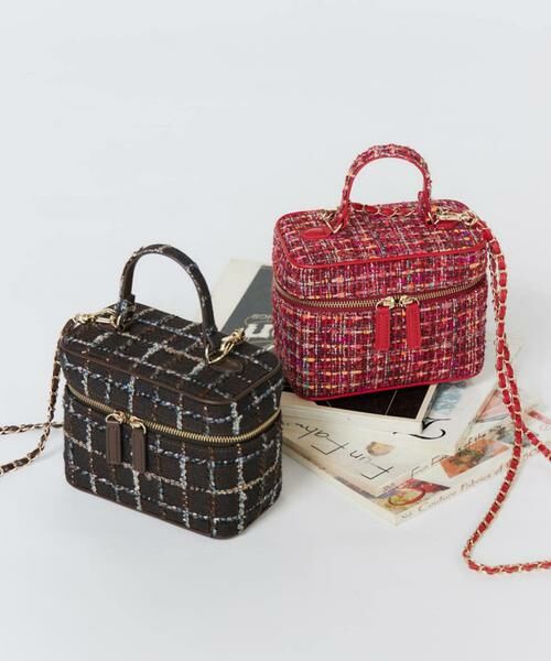 Maglie le cassetto / マーリエ ル カセット ハンドバッグ | 《M Maglie le cassetto》LINTONツイードバニティバッグ | 詳細11