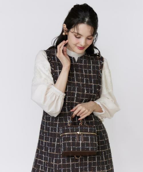 Maglie le cassetto / マーリエ ル カセット ハンドバッグ | 《M Maglie le cassetto》LINTONツイードバニティバッグ | 詳細12