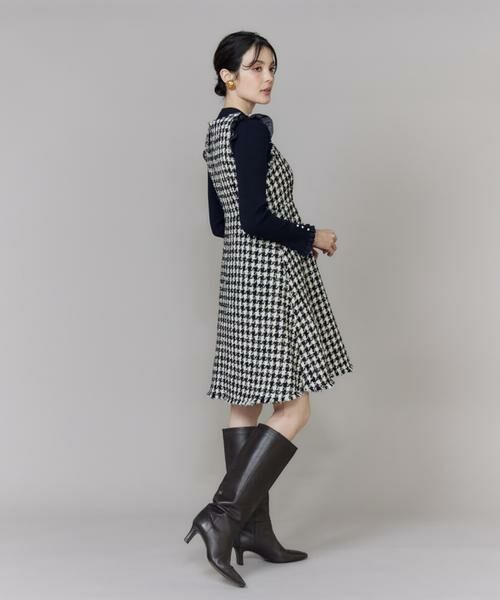 Maglie le cassetto / マーリエ ル カセット ミニ丈・ひざ丈ワンピース | Vネック千鳥柄ワンピース | 詳細4