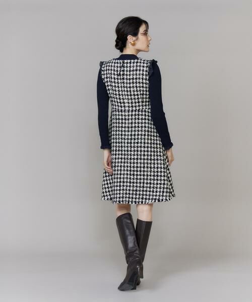 Maglie le cassetto / マーリエ ル カセット ミニ丈・ひざ丈ワンピース | Vネック千鳥柄ワンピース | 詳細5