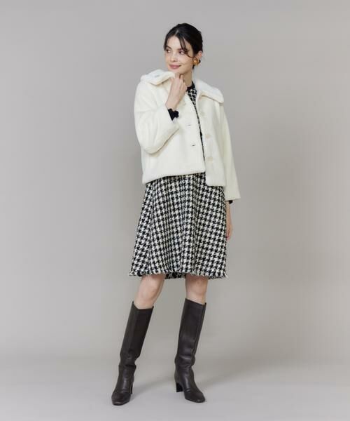 Maglie le cassetto / マーリエ ル カセット ミニ丈・ひざ丈ワンピース | Vネック千鳥柄ワンピース | 詳細8