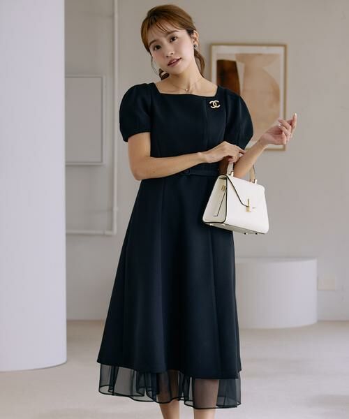 Maglie le cassetto / マーリエ ル カセット ミニ丈・ひざ丈ワンピース | 《プラスサイズ》《曽田茉莉江コラボ》“艶めく”クラシカルワンピース | 詳細1
