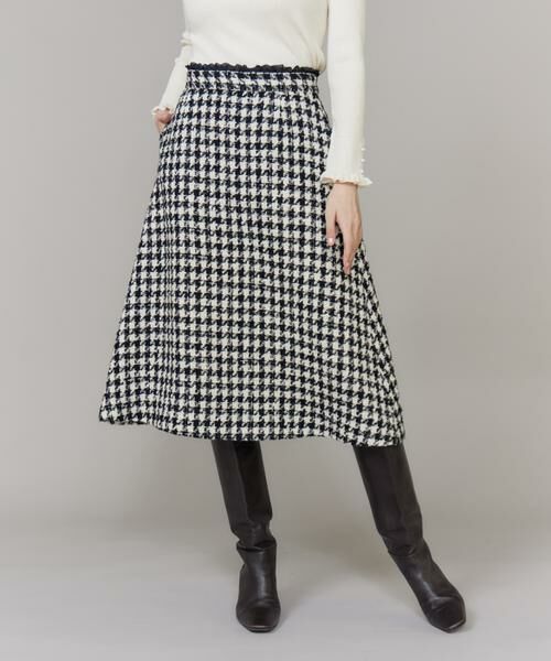 Maglie le cassetto / マーリエ ル カセット ミニ・ひざ丈スカート | 千鳥フレアスカート | 詳細1