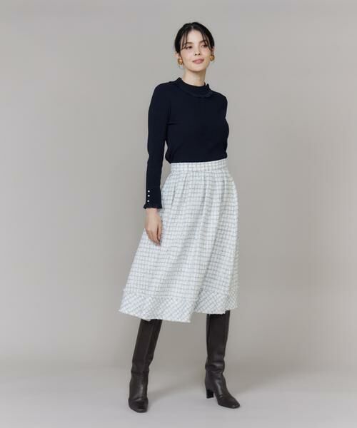 Maglie le cassetto / マーリエ ル カセット ミニ・ひざ丈スカート | 《大きいサイズ》艶めきツイードスカート《M Maglie le cassetto》 | 詳細12