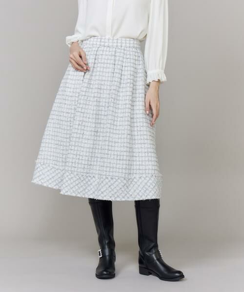 Maglie le cassetto / マーリエ ル カセット ミニ・ひざ丈スカート | 《大きいサイズ》艶めきツイードスカート《M Maglie le cassetto》 | 詳細13