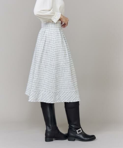 Maglie le cassetto / マーリエ ル カセット ミニ・ひざ丈スカート | 《大きいサイズ》艶めきツイードスカート《M Maglie le cassetto》 | 詳細14