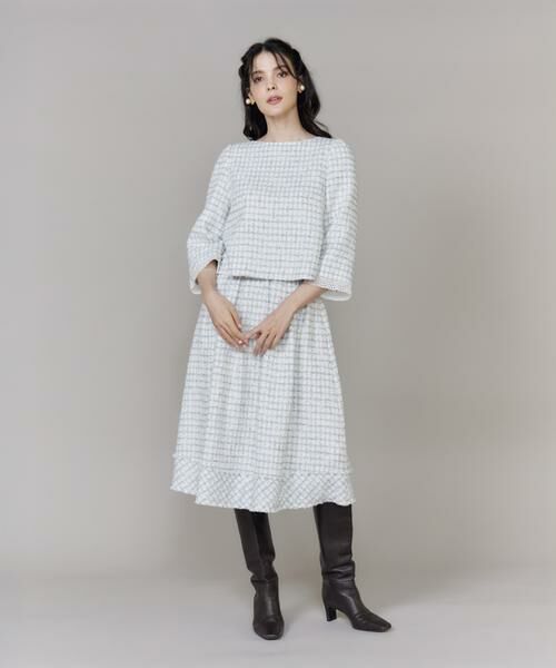 Maglie le cassetto / マーリエ ル カセット ミニ・ひざ丈スカート | 《大きいサイズ》艶めきツイードスカート《M Maglie le cassetto》 | 詳細3