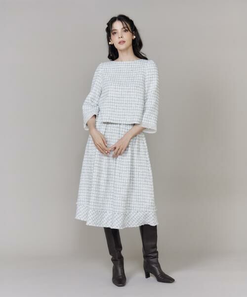 Maglie le cassetto / マーリエ ル カセット シャツ・ブラウス | 《M Maglie le cassetto》袖刺繍レース艶めきツィードブラウス | 詳細2