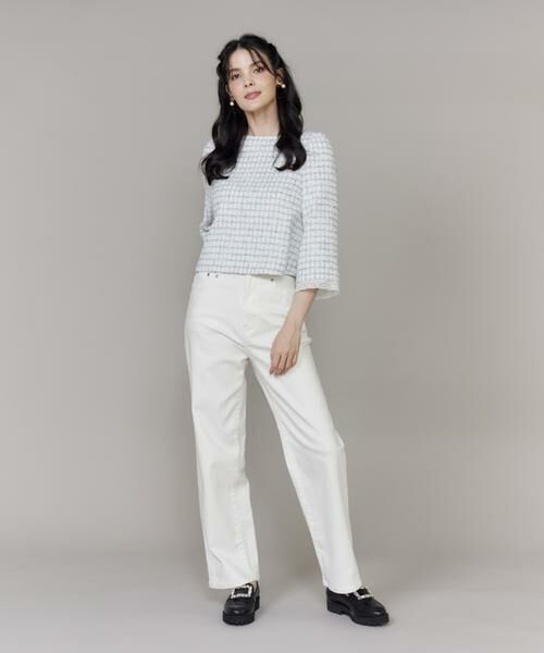 Maglie le cassetto / マーリエ ル カセット シャツ・ブラウス | 《M Maglie le cassetto》袖刺繍レース艶めきツィードブラウス | 詳細6