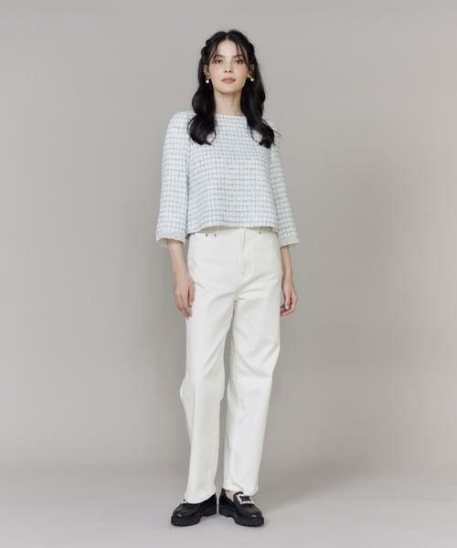 Maglie le cassetto / マーリエ ル カセット シャツ・ブラウス | 《大きいサイズ》袖刺繍レース艶めきツイードブラウス《M Maglie le cassetto》 | 詳細7