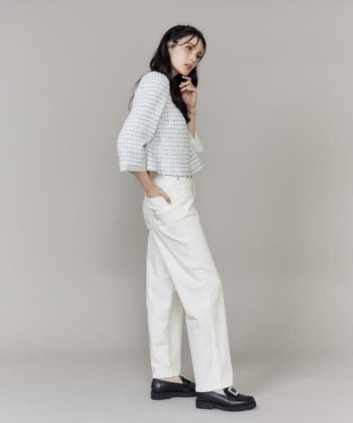 Maglie le cassetto / マーリエ ル カセット シャツ・ブラウス | 《大きいサイズ》袖刺繍レース艶めきツイードブラウス《M Maglie le cassetto》 | 詳細8