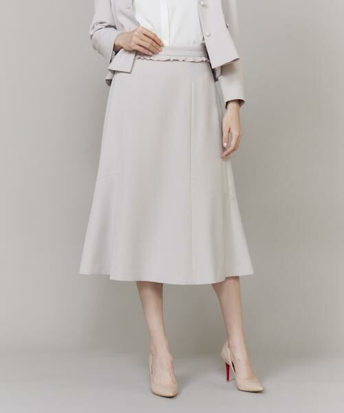 Maglie le cassetto / マーリエ ル カセット ミニ・ひざ丈スカート | 《M Maglie le cassetto》フリルフレアスカート(グレー1)