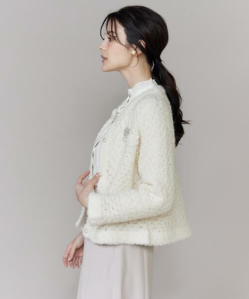 Maglie le cassetto / マーリエ ル カセット カーディガン・ボレロ | 《大きいサイズ》ラメフェザーニットジャケット | 詳細11