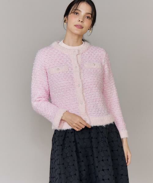 Maglie le cassetto / マーリエ ル カセット カーディガン・ボレロ | 《大きいサイズ》ラメフェザーニットジャケット | 詳細14